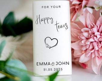 Wedding Tissue Packs, Happy Tears Favors, Napkin Holder, Pocket Tissue Favor for Guests