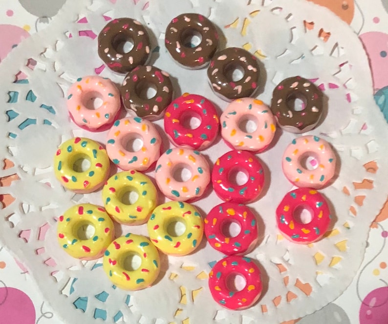 20pcs Kawaii Donut Harz Flatback Cabochons Schmucksteine Strasssteine zum