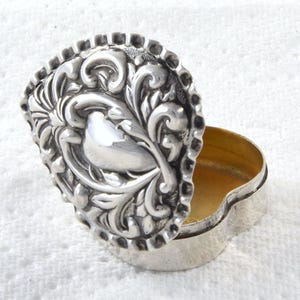 Victorian Silver Pill Box (Heart-Shaped) 1899