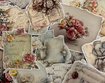 Shabby Chic Floral Stickers: Vintage Cottage Style, Journaling Crafts