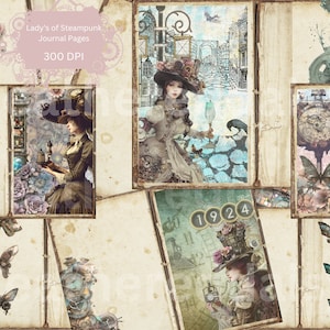 Steampunk Journal Pages, Vintage Steampunk Women,
