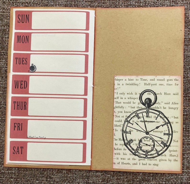 Alice in Wonderland, Alice Weekly Planner, Mad Hatter, Rabbit Hole