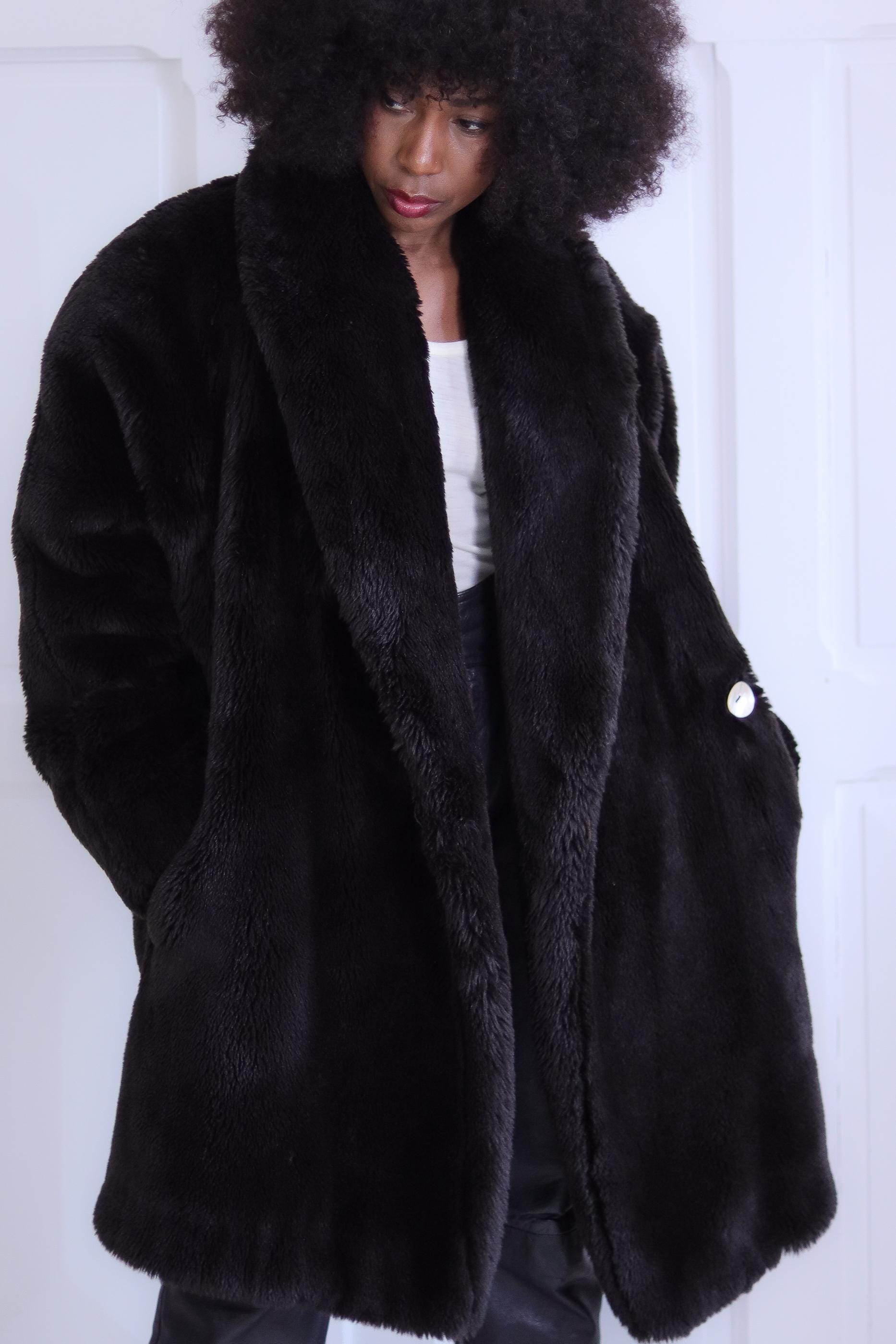 Emmanuel Khanh Faux Fur Coat - Etsy