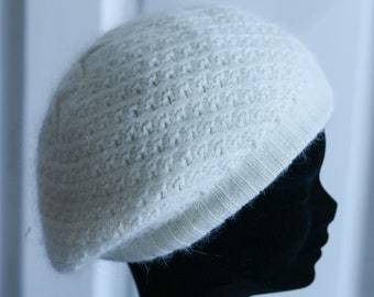 Vintage angora knit hat