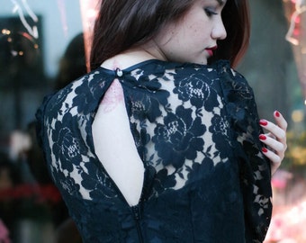 Black Vintage Lace Dress