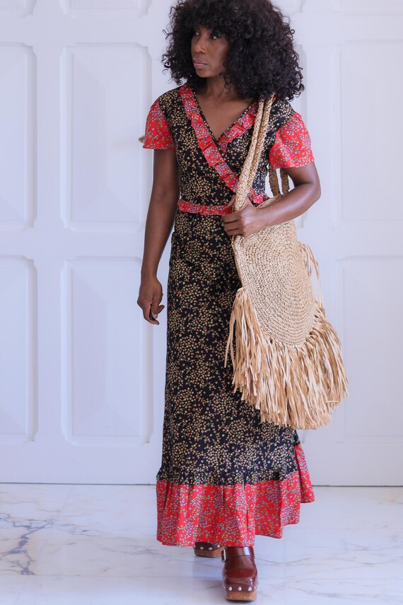 Fait main longue robe fleurie bohème - image 5