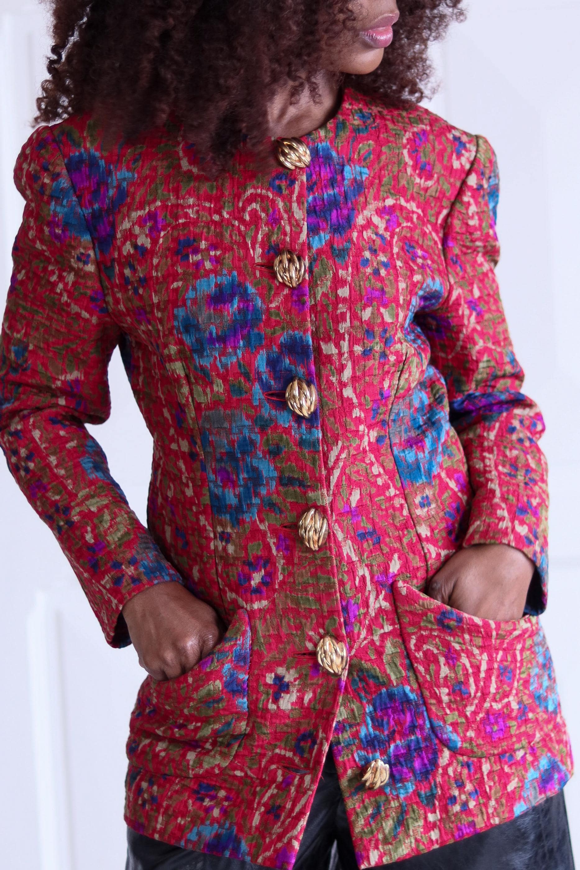 ジャケット・アウター 80s archive EURO Jacquard design jacket Handmade Vintage 1980s Jacquard Jacket - Etsy Israel