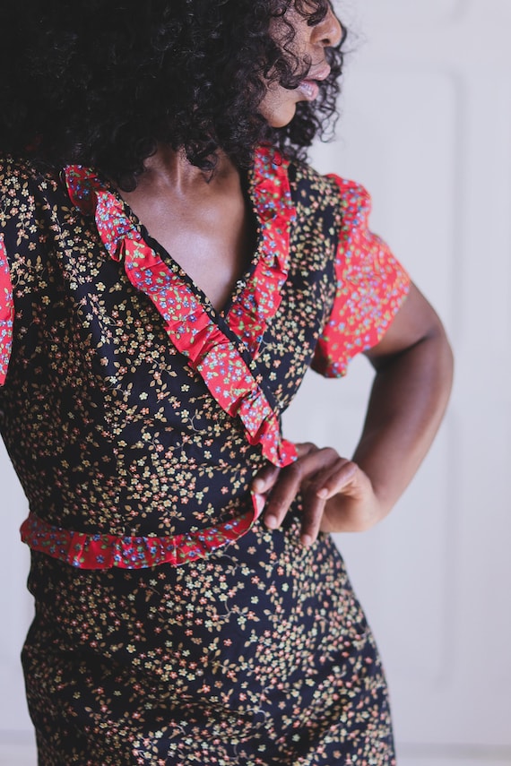 Fait main longue robe fleurie bohème - image 1