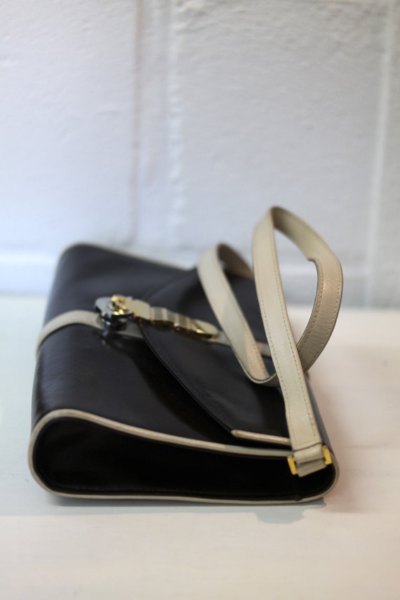 Bally Italian Black Leather Lock & Key Clutch Bag