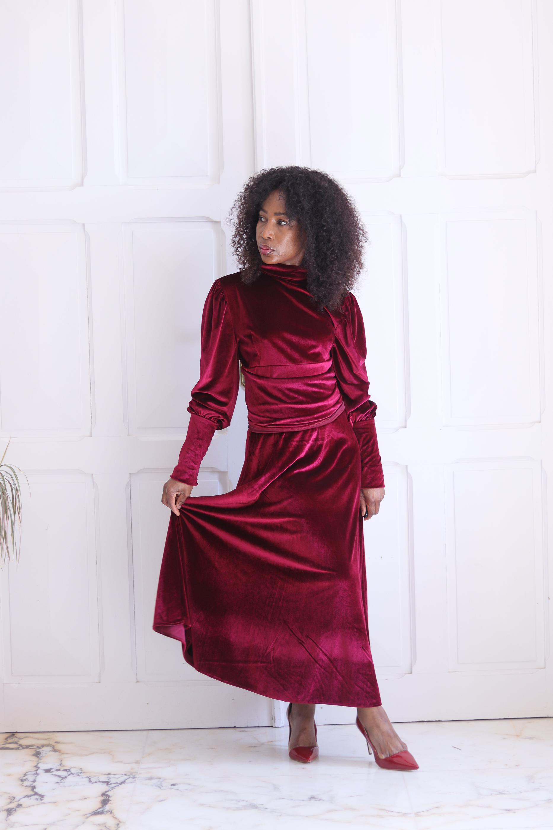 satin wedding dress off the shoulder | Classy bridal dresses Color:Silk Blackberry BEC AND BRIDGE iman Fall 1 hugging mermaid silhouette flatters