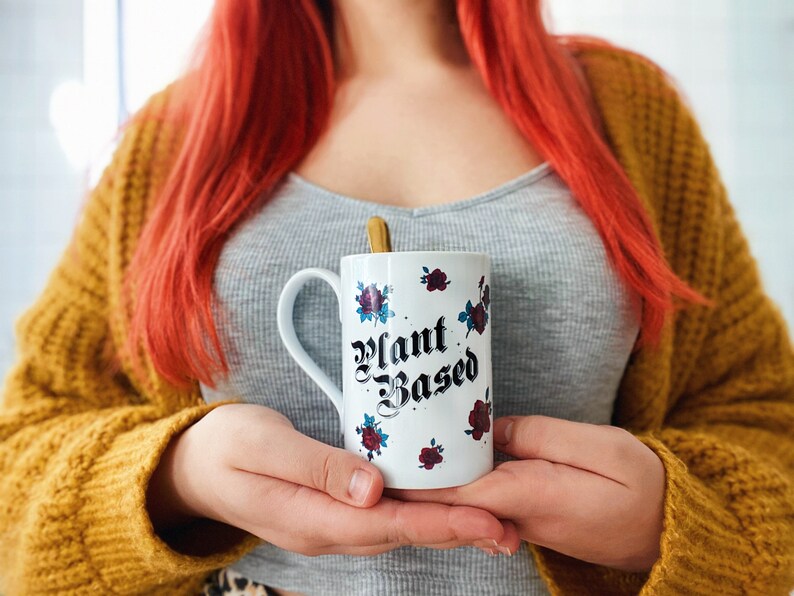 Plant based vegan mug  Porcelain Coffee lovers gift  image 2