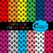 Crescent rainbow paw digital paper in 12 colors, dog paw print pattern, pet digital scrapbook supplies, cat paper, dog paper, rainbow papers
