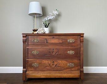 SOLD! Antique Eastlake Chest of Drawers, Dresser, Entryway Console