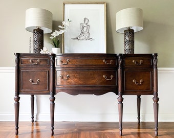 SOLD! Antique Victorian Hepplewhite Buffet, Traditional Sideboard, Transitional Credenza