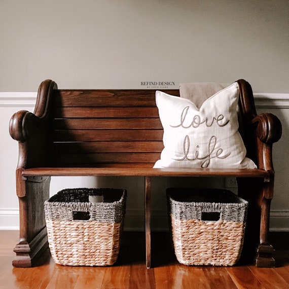 Sold Antique Church Pew Entryway Bench Etsy