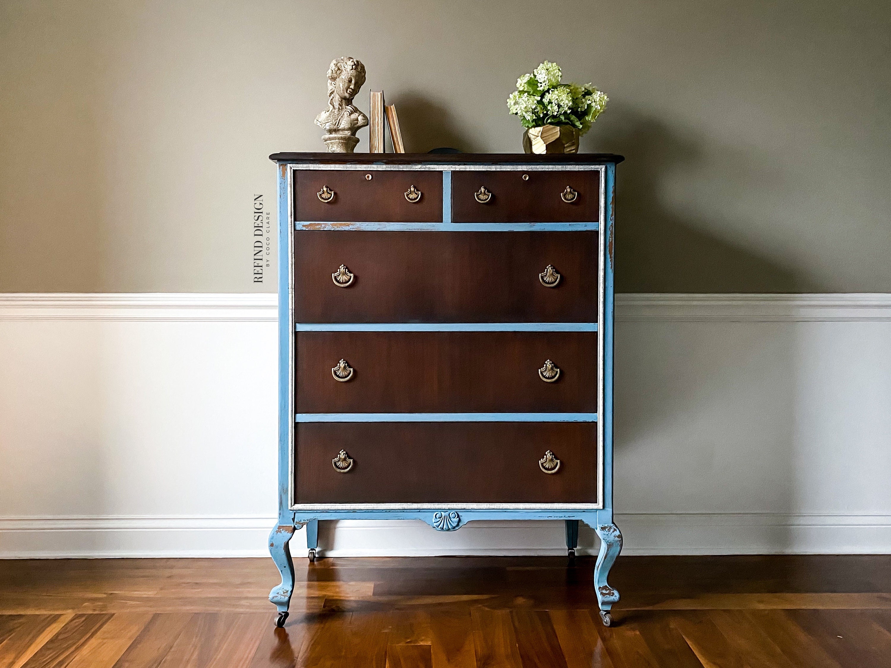 Sold Antique Queen Anne Dresser Entryway Living Room Etsy