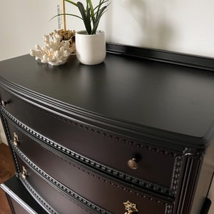 SOLD! Antique Victorian Dresser, Modern Entryway Console, Black Lacquer ...