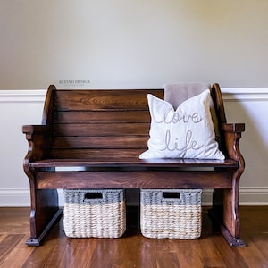 SOLD! Antique Church Pew, Entryway Bench