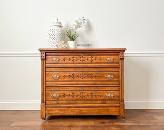 SOLD! Antique Eastlake Chest of Drawers, Dresser, Entryway Console