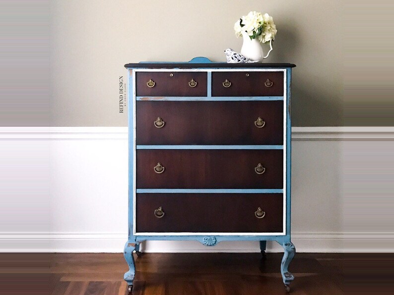 Antique Queen Anne Dresser Entryway Living Room Storage Etsy