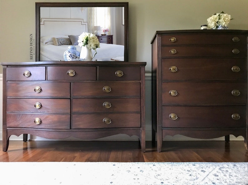 SOLD Antique Hepplewhite Matching Dressers Bedroom Furniture Etsy