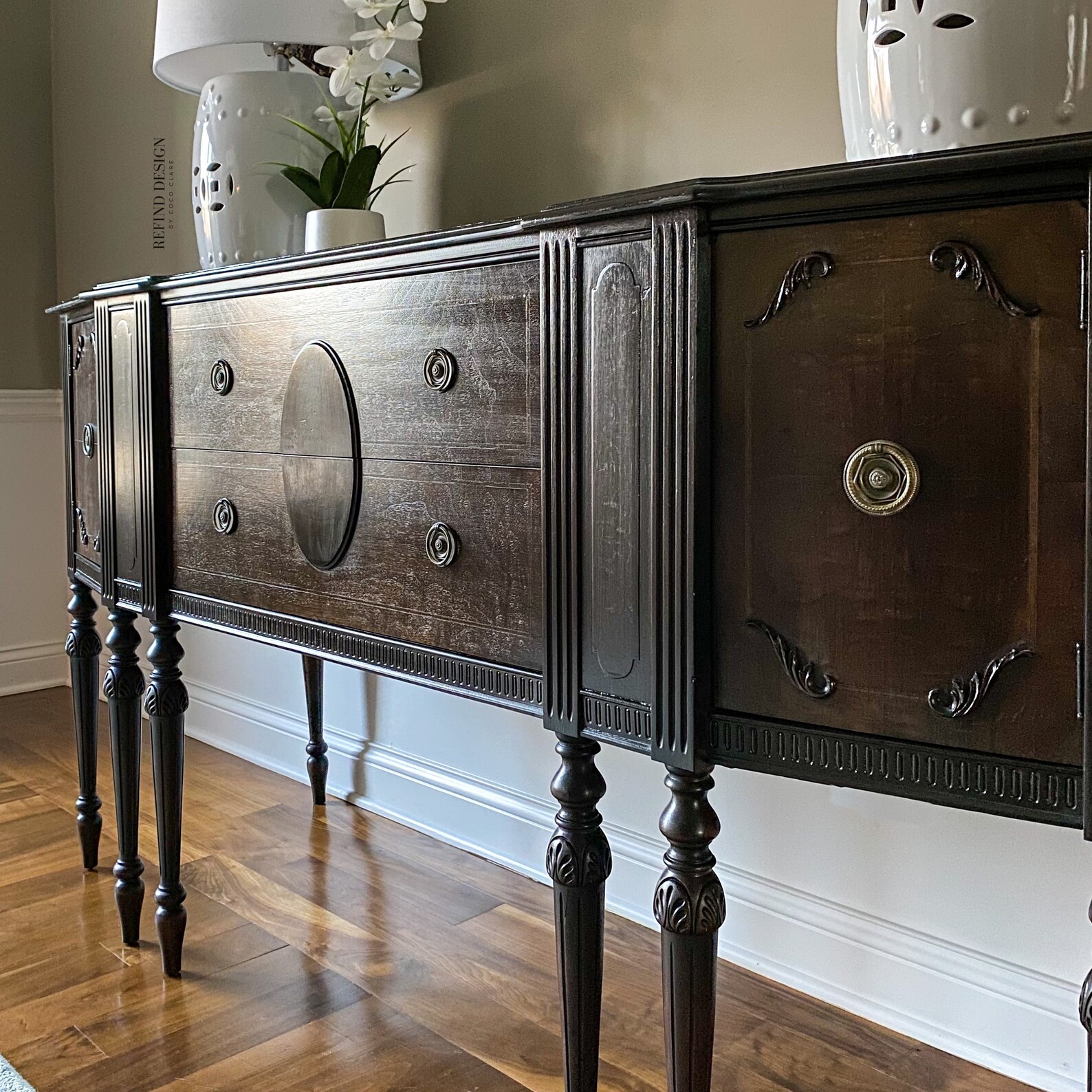 Antique 8 Leg Victorian Buffet Traditional Sideboard Etsy
