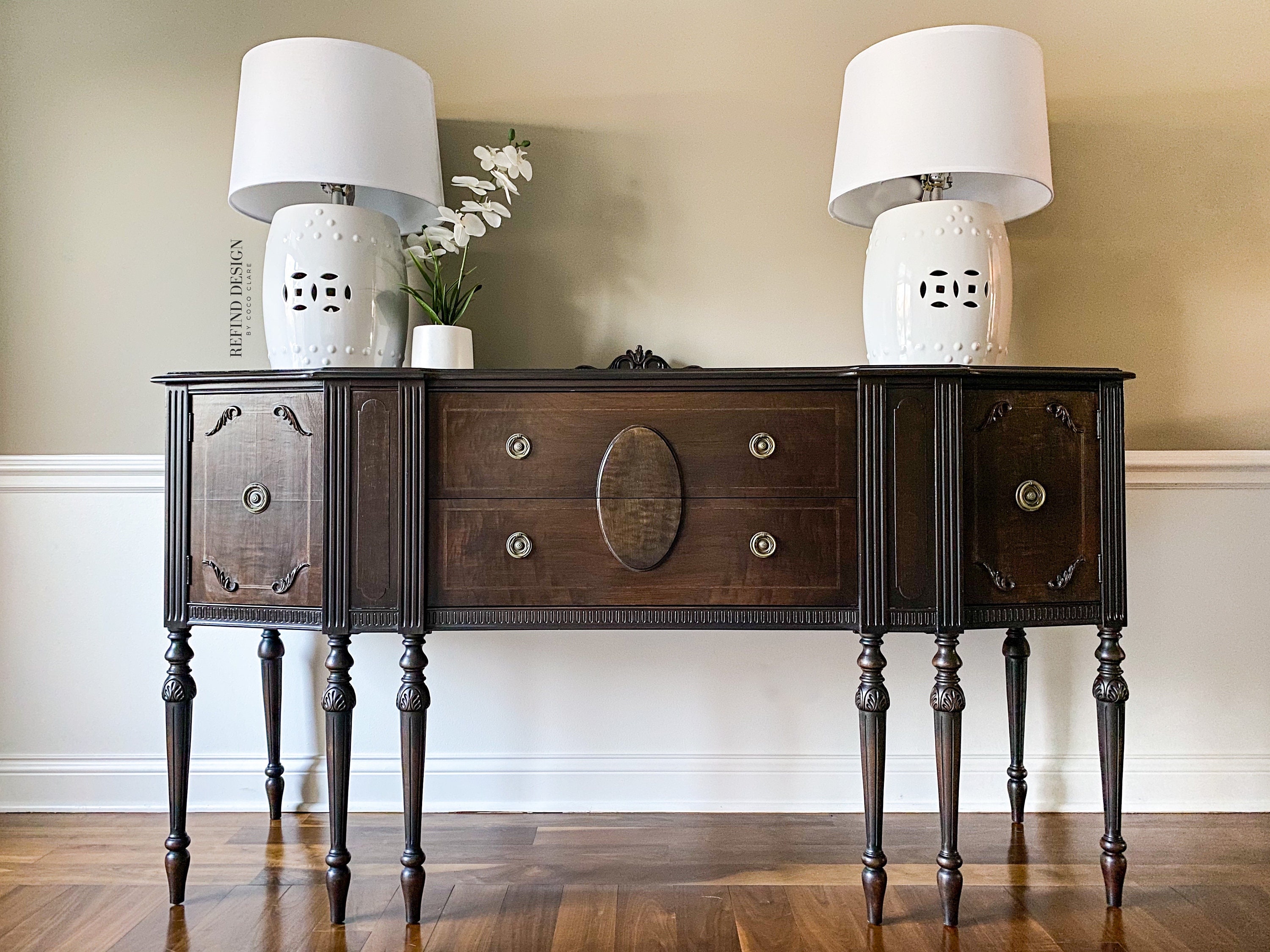 Antique 8 Leg Victorian Buffet Traditional Sideboard Transitional Credenza SOLD