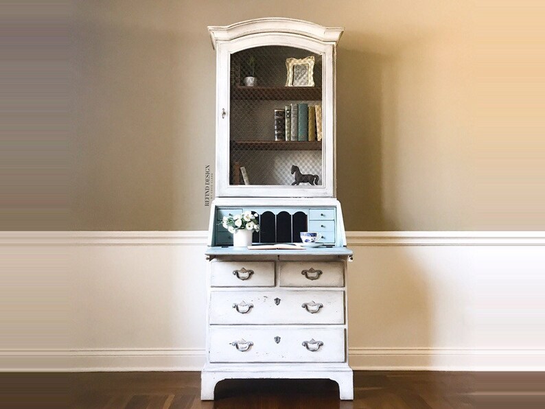 Vintage Henredon Secretary Desk Entryway Console Modern Etsy