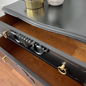 SOLD! Antique Victorian Dresser, Modern Entryway Console, Black Lacquer ...