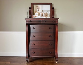 SOLD! Antique Empire Dresser with Tilting Mirror, Entryway Console