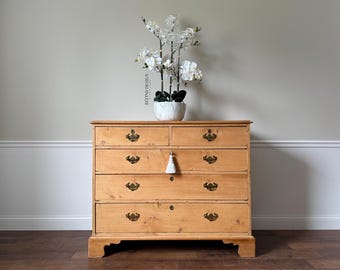 SOLD! Early 1800s English Pine Dresser – Original Finish – Antique Country Chest