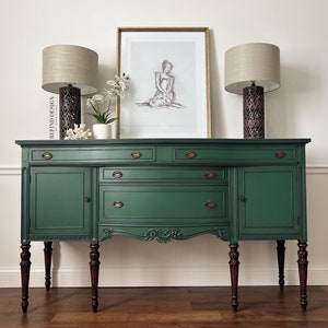 SOLD! Antique Victorian Buffet, Green Modern Sideboard