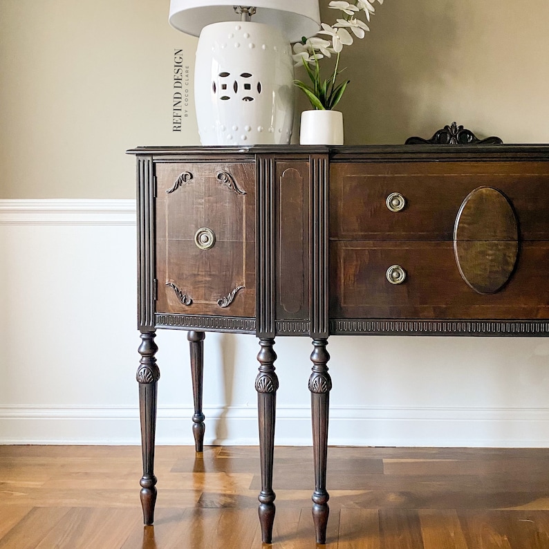 Antique 8 Leg Victorian Buffet Traditional Sideboard Transitional Credenza SOLD