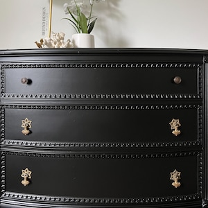 SOLD! Antique Victorian Dresser, Modern Entryway Console, Black Lacquer ...
