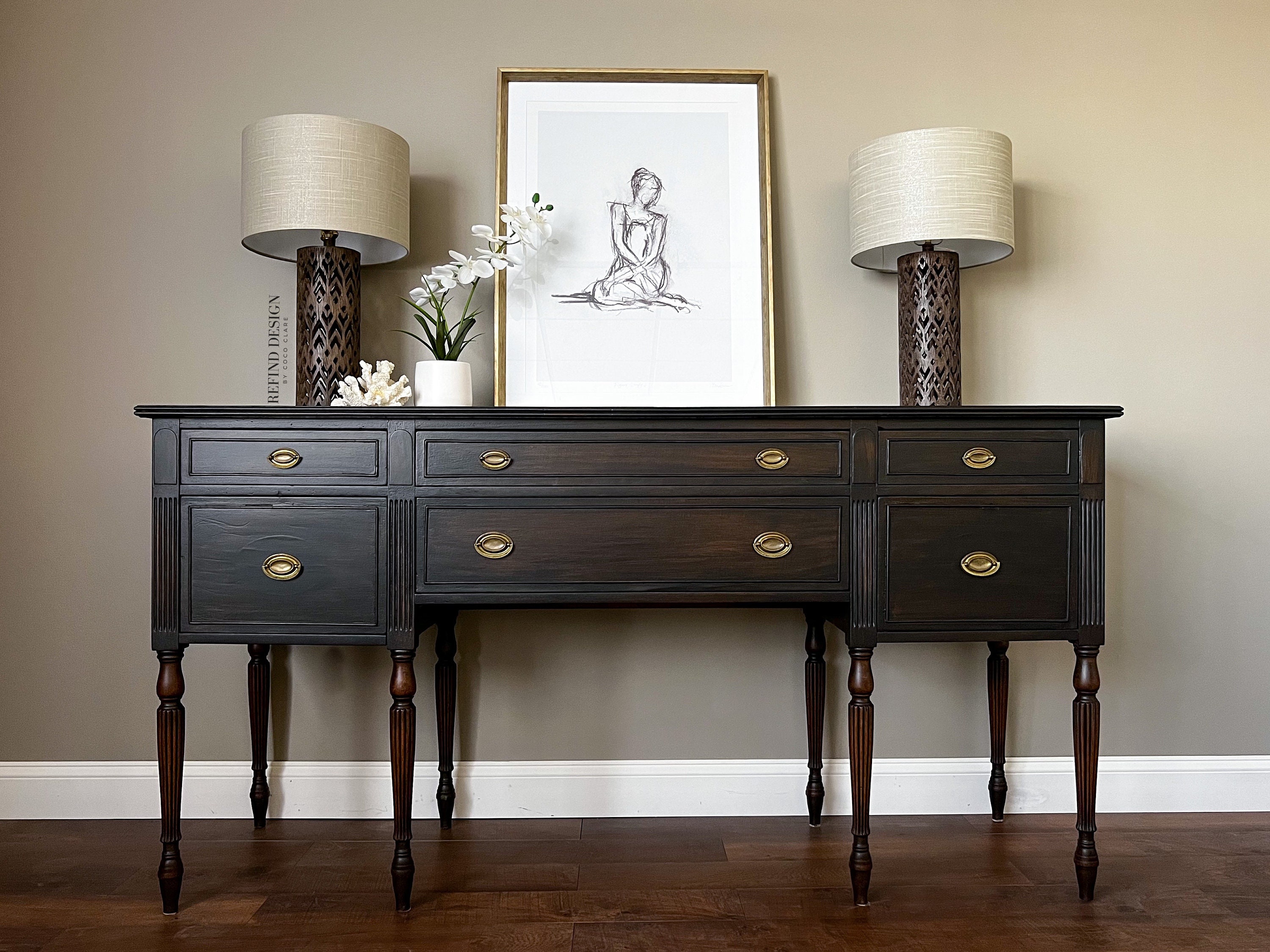 SOLD Antique Victorian Buffet Traditional Sideboard Transitional Credenza Etsy