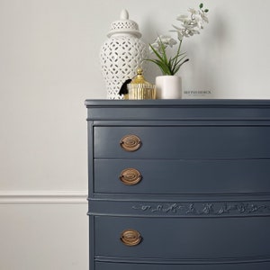 Antique Dresser, Modern Navy Lacquer Finish - Etsy