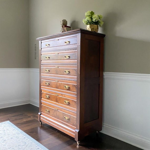SOLD Antique 1800's Eastlake Tall Chest of Drawers, Dresser