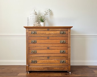 Antique Eastlake Chest of Drawers, Dresser, Entryway Console