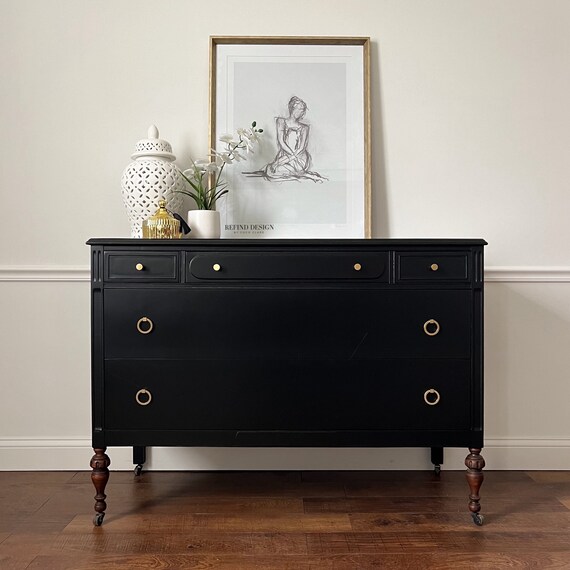 SOLD! Antique Dresser, Modern Black Entryway Console, Traditional Bedroom Storage - Etsy SOLD! Antique Dresser, Modern Black Entryway Console, Traditional Bedroom Storage - Etsy