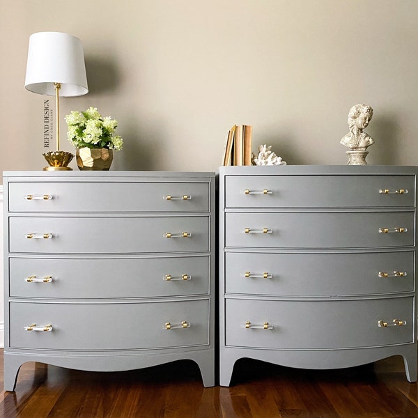 SOLD-Hepplewhite Bedside Chests, Vintage Oversized Nightstands