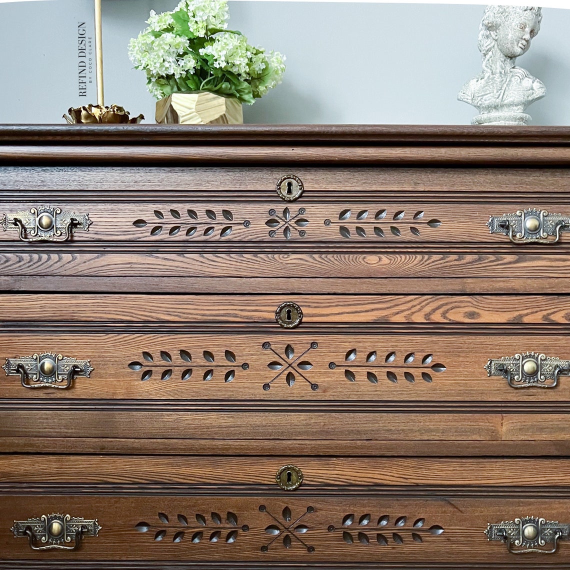 SOLD Antique Eastlake Chest of Drawers Dresser Entryway Etsy