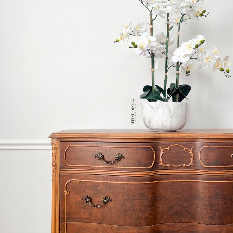 View of SOLD! Antique French Provincial Bleached Wood Dresser - Etsy