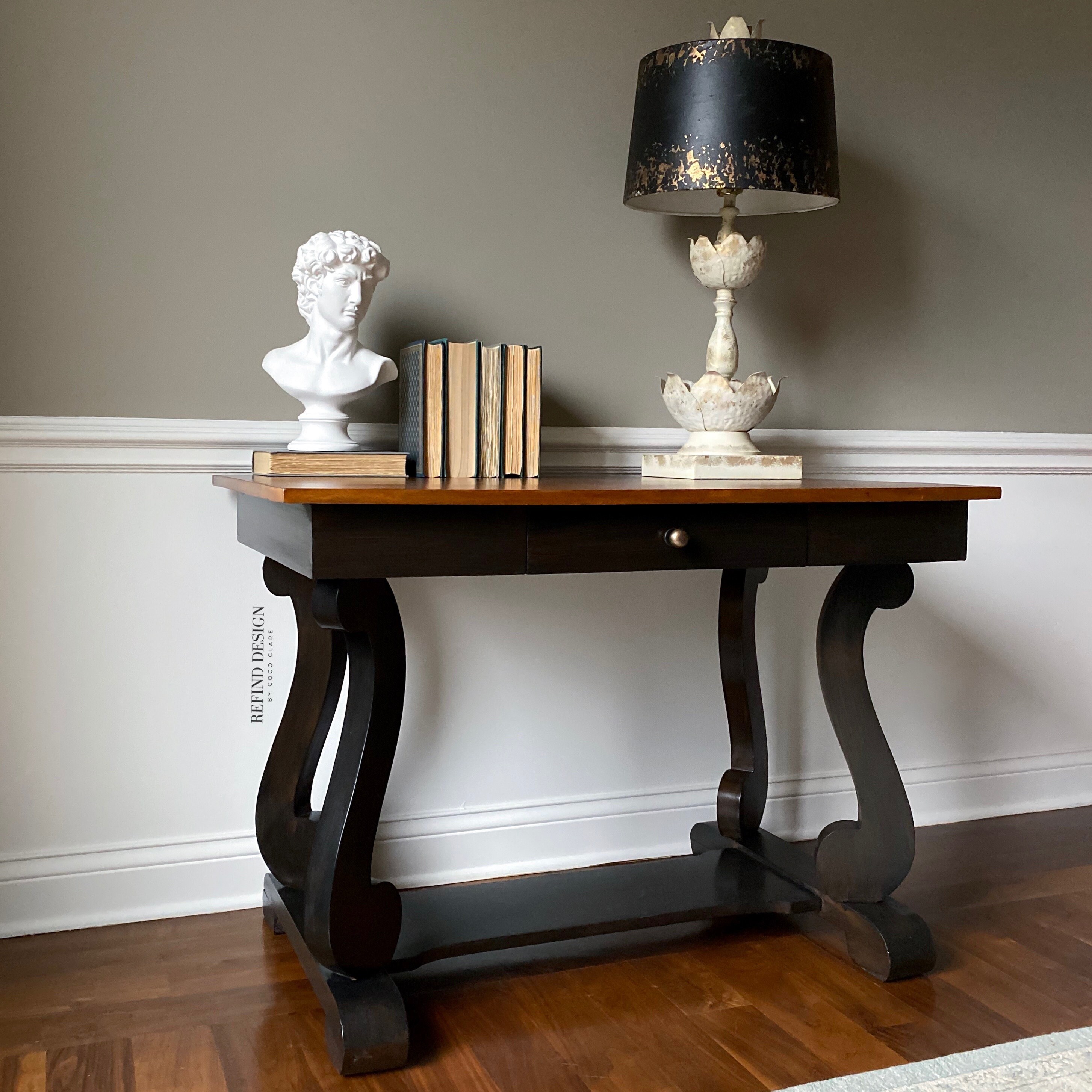 SOLD Empire Library Table Vintage Writing Desk Traditional