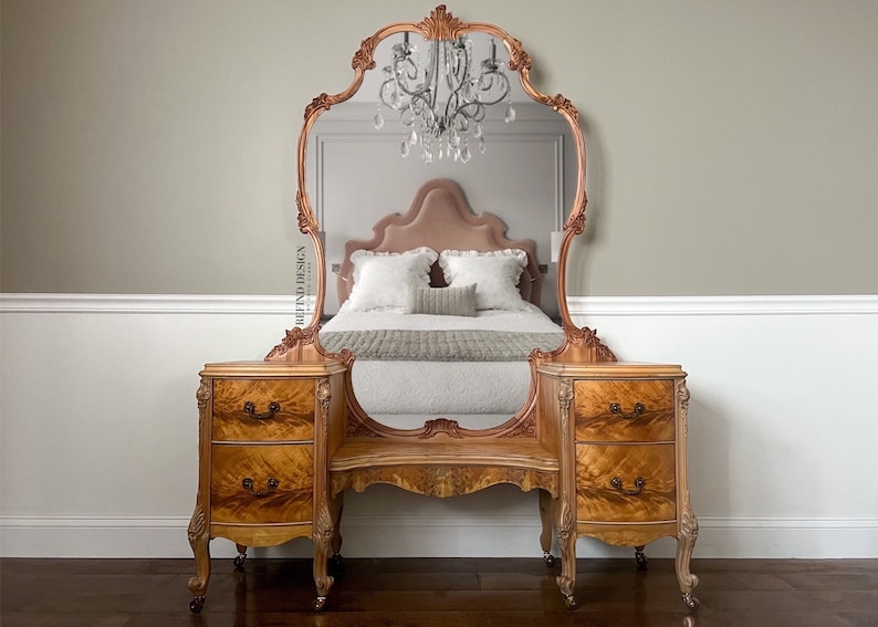 SOLD! 1930's Victorian Vanity, Antique Dressing Table with Mirror