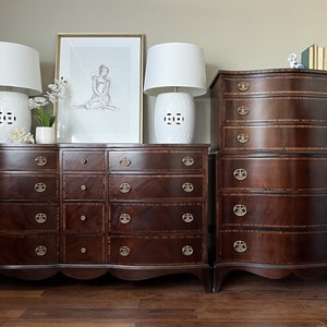 SOLD! Antique Mahogany Hepplewhite Matching Dressers, Bedroom Furniture