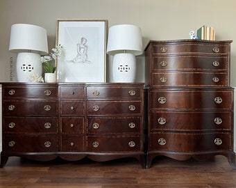 SOLD! Antique Mahogany Hepplewhite Matching Dressers, Bedroom Furniture