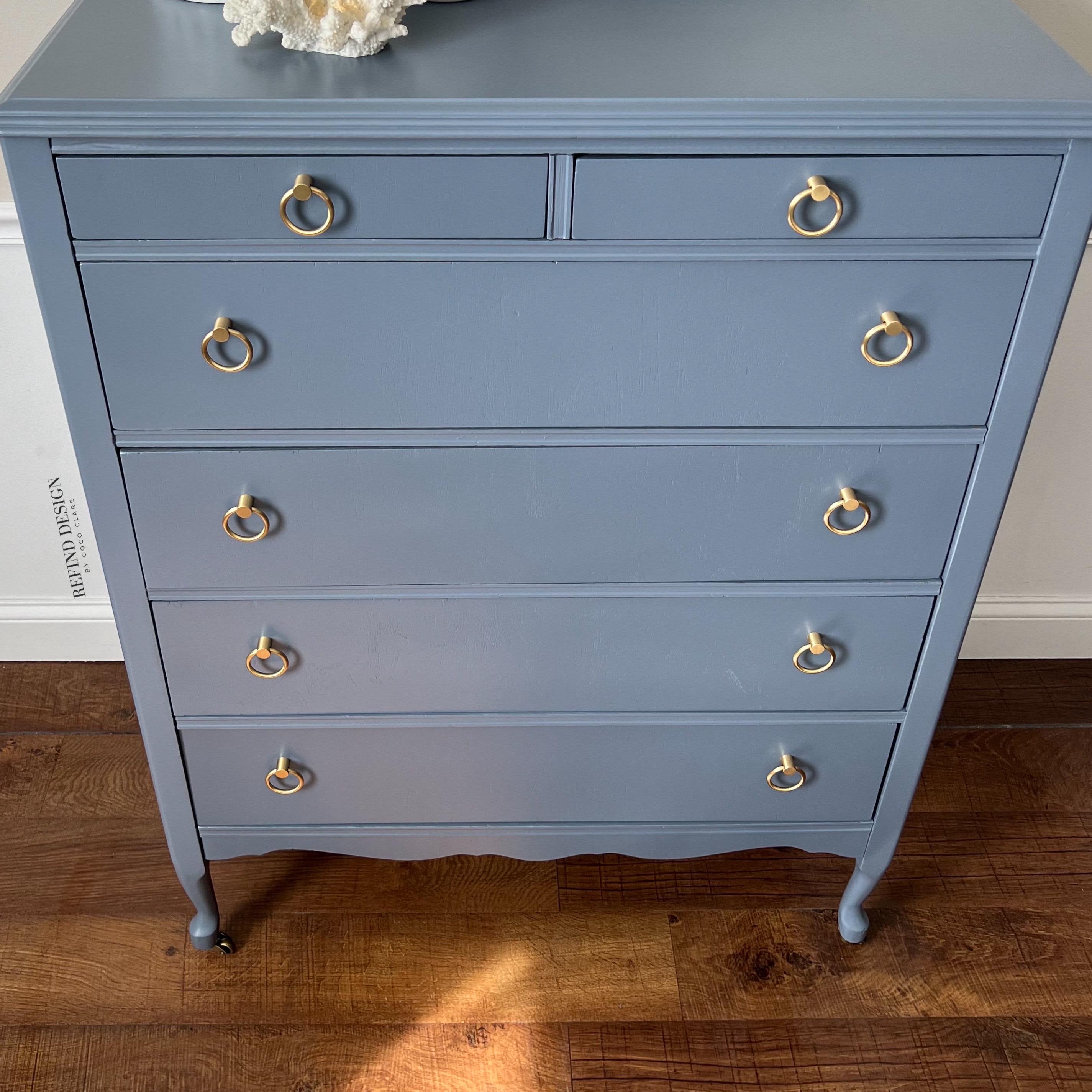 SOLD Antique Victorian Dresser, Modern Entryway Console, Blue Gray ...