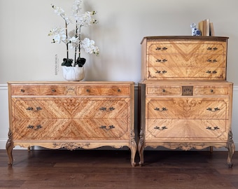 French Provincial Dresser Set – Natural Matte Lacquer Finish