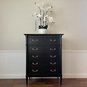 black dresser white handles Whitewashed dresser with black knobs