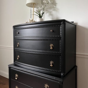 SOLD! Antique Victorian Dresser, Modern Entryway Console, Black Lacquer ...